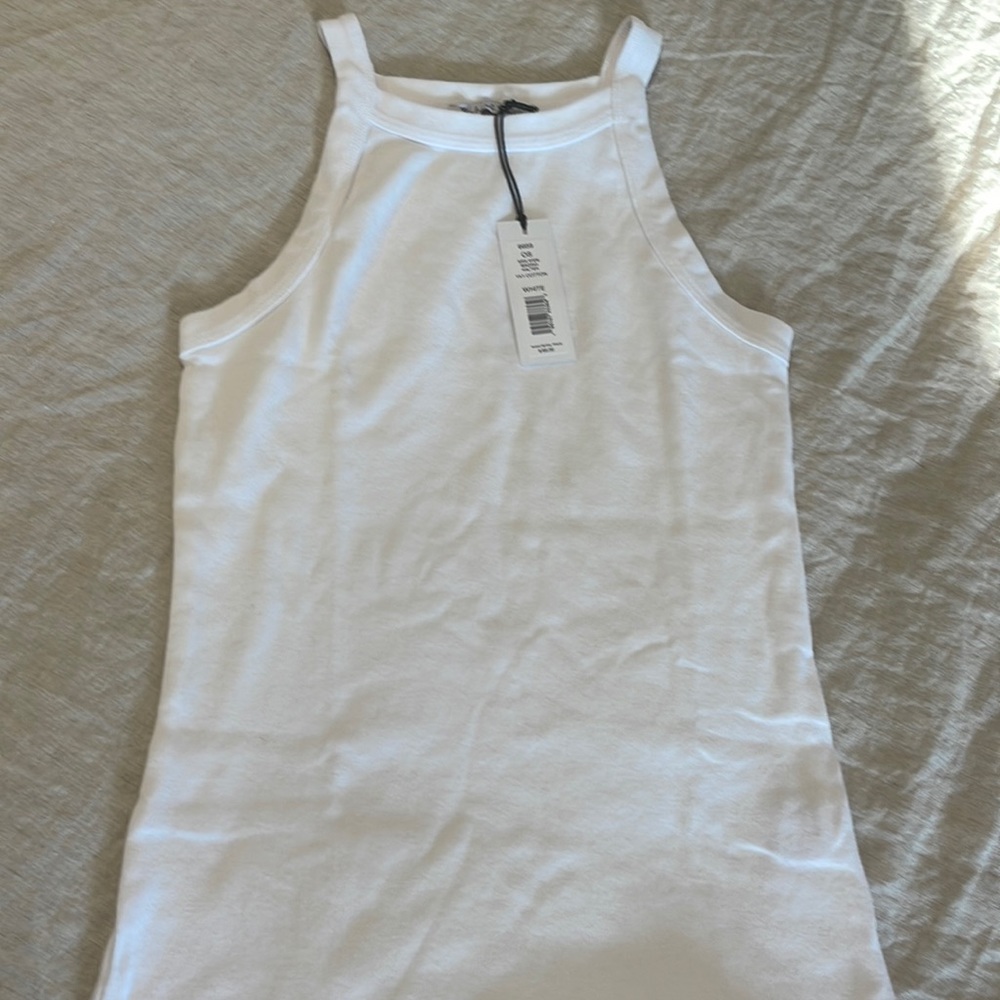 Michael Stars White High-Neck Tank Top